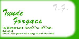 tunde forgacs business card
